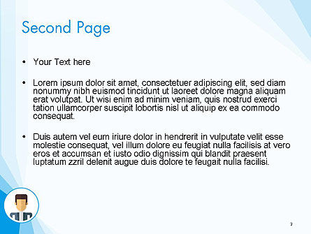 Plantilla de PowerPoint - fondo neutral azul con ilustración de persona, Diapositiva 2, 14336, Conceptos de negocio — PoweredTemplate.com