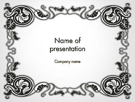 Vintage Baroque Victorian Frame PowerPoint Template, 14340, Abstract/Textures — PoweredTemplate.com