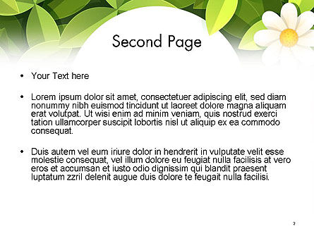 파워포인트 템플릿 - 꽃과 나비와 함께 녹색 잎, 슬라이드 2, 14344, 자연 및 환경 — PoweredTemplate.com