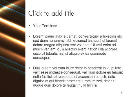 Elegant Beam of Glowing Energy Lights PowerPoint Template, Slide 3, 14351, Abstract/Textures — PoweredTemplate.com