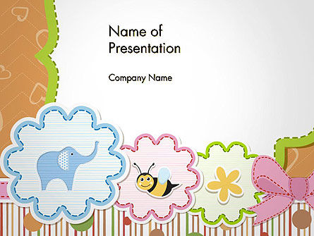 Plantilla de PowerPoint - invitación de la fiesta de bienvenida al bebé, Plantilla de PowerPoint, 14355, Vacaciones/ Ocasiones especiales — PoweredTemplate.com