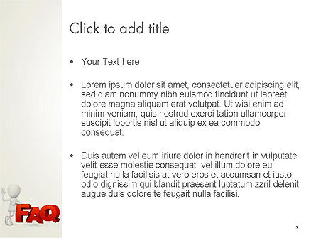 Modèle PowerPoint de 3d petite personne debout à côté de faq, Diapositive 3, 14371, 3D — PoweredTemplate.com