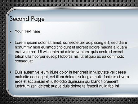Modèle PowerPoint de surface métallique perforée avec plaque abstrait, Diapositive 2, 14377, Abstrait / Textures — PoweredTemplate.com
