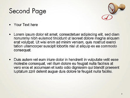 Modèle PowerPoint de timbre en caoutchouc vérifié, Diapositive 2, 14378, Concepts commerciaux — PoweredTemplate.com