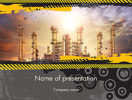 Buitenkant Buis Petrochemische Fabriek PowerPoint Template, Gratis PowerPoint-sjabloon, 14384, Voorzieningen/Industrieel — PoweredTemplate.com