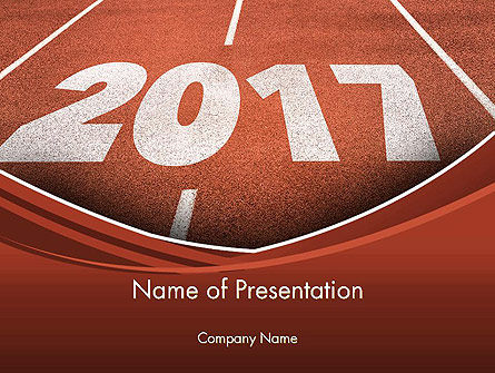 2017 Nummers Op Renbaan PowerPoint Template, Gratis PowerPoint-sjabloon, 14385, Business Concepten — PoweredTemplate.com