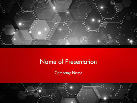 Plantilla de PowerPoint - resumen de red hexagonal, Gratis Plantilla de PowerPoint, 14394, Tecnología y ciencia — PoweredTemplate.com