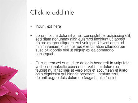 Plantilla de PowerPoint - hojas y onda rosa resumen, Diapositiva 3, 14410, Vacaciones/ Ocasiones especiales — PoweredTemplate.com
