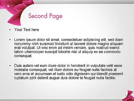 Plantilla de PowerPoint - hojas y onda rosa resumen, Diapositiva 2, 14410, Vacaciones/ Ocasiones especiales — PoweredTemplate.com