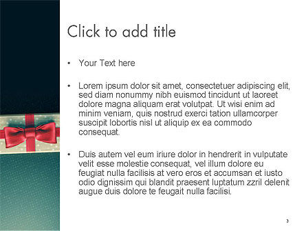 Plantilla de PowerPoint - caja de regalo con cinta roja, Diapositiva 3, 14413, Vacaciones/ Ocasiones especiales — PoweredTemplate.com