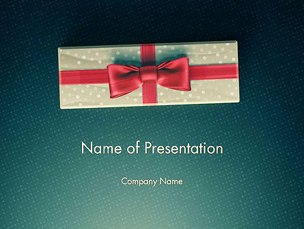 Plantilla de PowerPoint - caja de regalo con cinta roja, Gratis Plantilla de PowerPoint, 14413, Vacaciones/ Ocasiones especiales — PoweredTemplate.com