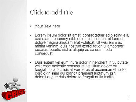 3d Zakenman Die Over Crisis Woord PowerPoint Template, Dia 3, 14417, 3D — PoweredTemplate.com