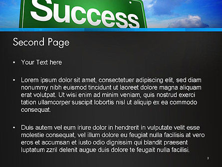 成功した緑の道標 - PowerPointテンプレート, スライド 2, 14423, ビジネスコンセプト — PoweredTemplate.com
