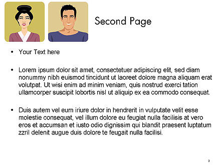 Modèle PowerPoint de avatars en style dessin animé, Diapositive 2, 14427, Mensen — PoweredTemplate.com