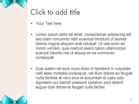 Blue Ribbons and Bows Frame PowerPoint Template, Slide 3, 14428, Holiday/Special Occasion — PoweredTemplate.com