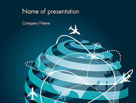 Airplane Connections Network PowerPoint Template, Free PowerPoint Template, 14430, Cars and Transportation — PoweredTemplate.com