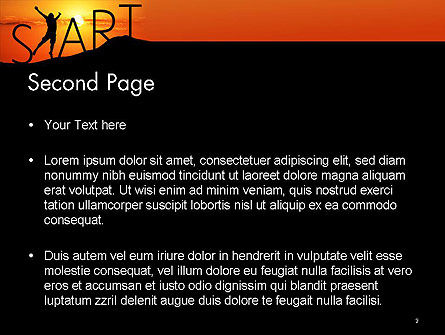 Modello PowerPoint - Inizia concetto su silhouette tramonto, Slide 2, 14434, Carriere/Industria — PoweredTemplate.com