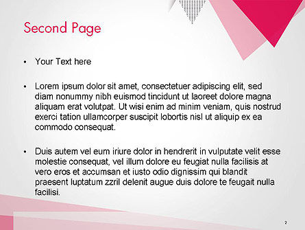 Templat PowerPoint Abstrak Segitiga Datar Merah Muda, Slide 2, 14435, Abstrak/Tekstur — PoweredTemplate.com