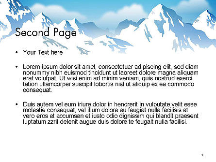 Snowy Mountains PowerPoint Template, Slide 2, 14444, Nature & Environment — PoweredTemplate.com