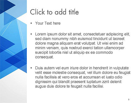Modelo do PowerPoint - triângulos planos azuis transparentes, Deslizar 3, 14448, Abstrato/Texturas — PoweredTemplate.com
