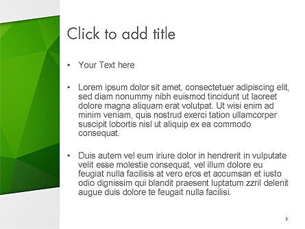 抽象的な緑色の三角形の背景 - PowerPointテンプレート, スライド 3, 14450, 抽象／テクスチャ — PoweredTemplate.com