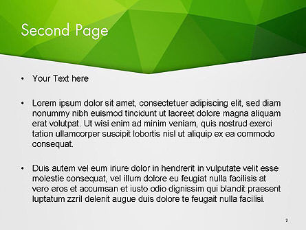 Modèle PowerPoint de résumé triangle vert, Diapositive 2, 14450, Abstrait / Textures — PoweredTemplate.com