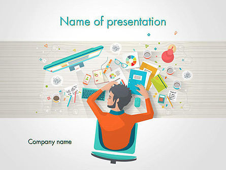 Overworked Man PowerPoint Template, Free PowerPoint Template, 14451, People — PoweredTemplate.com