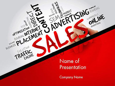 Plantilla de PowerPoint - nube de palabras de ventas, Gratis Plantilla de PowerPoint, 14468, Consultoría — PoweredTemplate.com