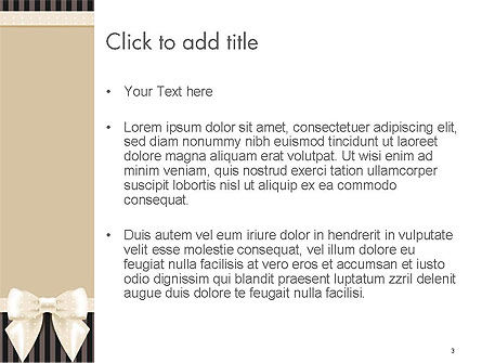 Ornate Beige Ribbon and Elegant Bow PowerPoint Template, Slide 3, 14484, Holiday/Special Occasion — PoweredTemplate.com