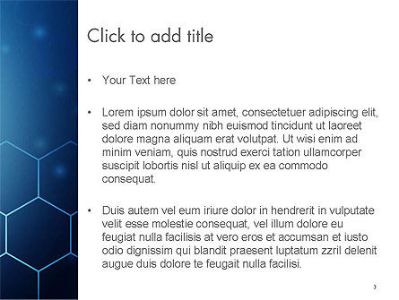 蓝色蜂巢背景抽象PowerPoint模板, 幻灯片 3, 14495, 技术与科学 — PoweredTemplate.com