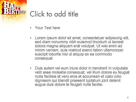 Modello PowerPoint - 3d testo buon compleanno, Slide 3, 14500, Vacanze/Occasioni Speciali — PoweredTemplate.com
