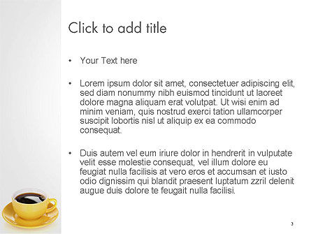 Yellow Cup and Saucer PowerPoint Template, Slide 3, 14507, Food & Beverage — PoweredTemplate.com