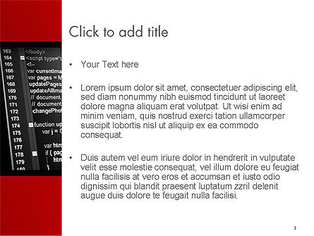 Javascript Code Lines PowerPoint Template, Slide 3, 14508, Technology and Science — PoweredTemplate.com