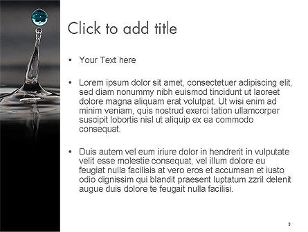 Modèle PowerPoint de éclaboussure d'eau en noir, Diapositive 3, 14510, Nature / Environnement — PoweredTemplate.com