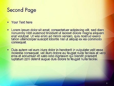 虹の三角形を持つ多角形の抽象的な背景 - PowerPointテンプレート, スライド 2, 14519, 抽象／テクスチャ — PoweredTemplate.com