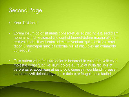 Zusammenfassung grüne farbverlauf welle hintergrund PowerPoint Vorlage, Folie 2, 14538, Abstrakt/Texturen — PoweredTemplate.com
