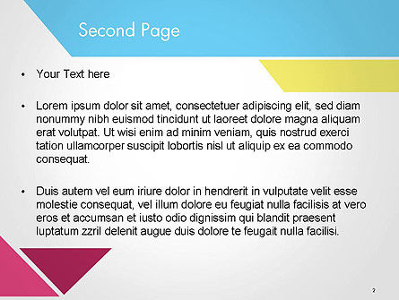 Templat PowerPoint Komposisi Geometri Kertas Warna Datar, Slide 2, 14542, Abstrak/Tekstur — PoweredTemplate.com