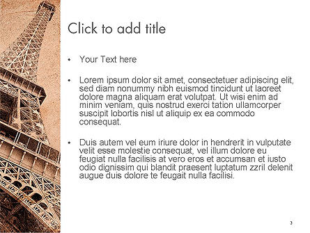 파워포인트 템플릿 - 에펠 탑 빈티지 엽서 스타일, 슬라이드 3, 14556, Art & Entertainment — PoweredTemplate.com