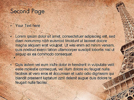 エッフェル塔のヴィンテージはがきのスタイル - PowerPointテンプレート, スライド 2, 14556, Art & Entertainment — PoweredTemplate.com