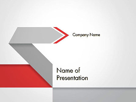 Modelo do PowerPoint - seta cinzenta do origami dobrada, Grátis Modelo do PowerPoint, 14558, Abstrato/Texturas — PoweredTemplate.com