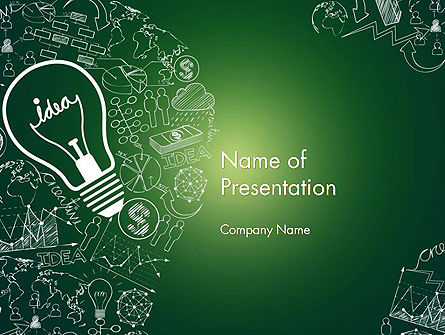 Idee Doodles PowerPoint Template, PowerPoint-sjabloon, 14559, Business Concepten — PoweredTemplate.com