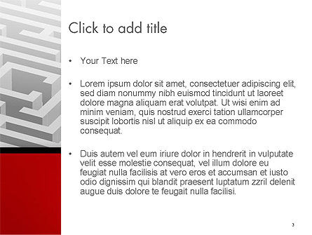 Weißes quadrat-labyrinth PowerPoint Vorlage, Folie 3, 14567, 3D — PoweredTemplate.com