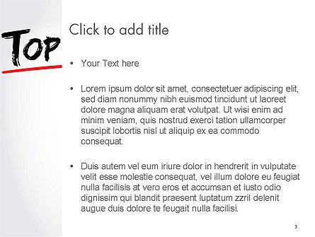 A Hand Writing 'Top 100' with Marker PowerPoint Template, Slide 3, 14601, Business Concepts — PoweredTemplate.com