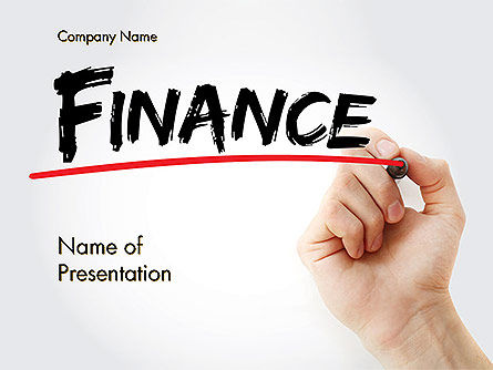 A Hand Writing 'Finance' with Marker PowerPoint Template, Free PowerPoint Template, 14610, Financial/Accounting — PoweredTemplate.com