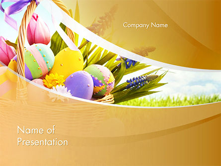 Basket with Easter Eggs PowerPoint Template, Free PowerPoint Template, 14618, Holiday/Special Occasion — PoweredTemplate.com
