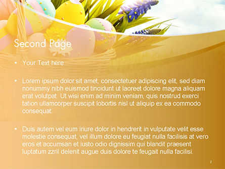 Basket with Easter Eggs PowerPoint Template, Slide 2, 14618, Holiday/Special Occasion — PoweredTemplate.com
