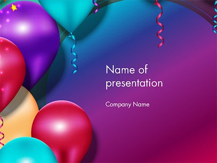Colorful Balloon Party PowerPoint Template, 14635, Holiday/Special Occasion — PoweredTemplate.com