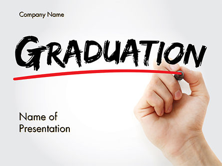 A Hand Writing 'Graduation' with Marker PowerPoint Template, 14636, Education & Training — PoweredTemplate.com