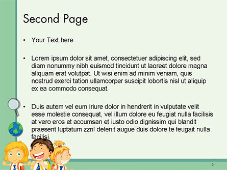 Modèle PowerPoint de cadre avec enfants en uniforme scolaire, Diapositive 2, 14658, Education & Training — PoweredTemplate.com