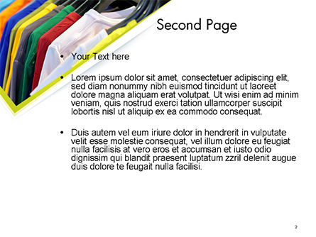Plantilla de PowerPoint - fila de camisetas en la tienda, Diapositiva 2, 14686, Profesiones/ Industria — PoweredTemplate.com